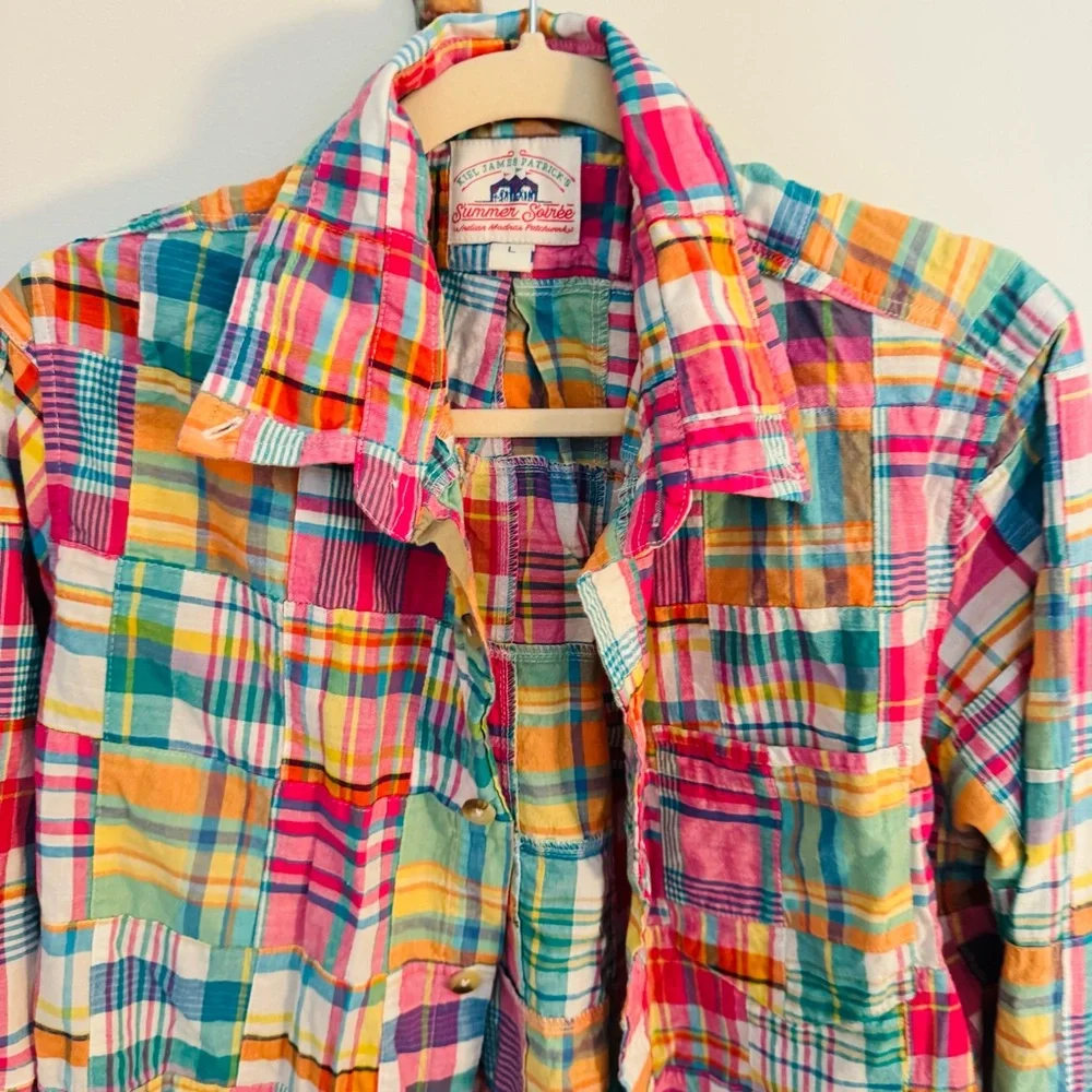 KIEL PATRICK JAMES KJP Newport Soirèe Madras Button Down Shirt - Picture 4 of 7